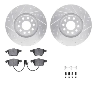 R1 Concepts WGYH1-73049 eLINE Rotor - Drilled & Slotted - Silver W/ Semi-Met Pads